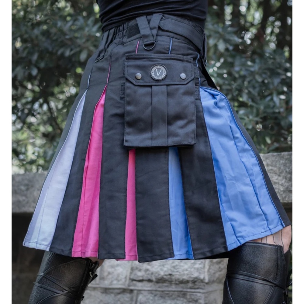 Verillas Knee-Length Bi Pride Hybrid Cargo Kilt